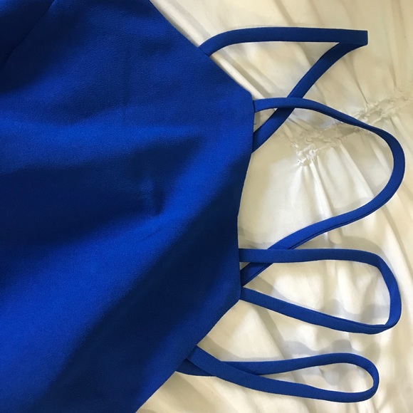 Royal Blue Formal Mini Dress - Picture 3 of 4